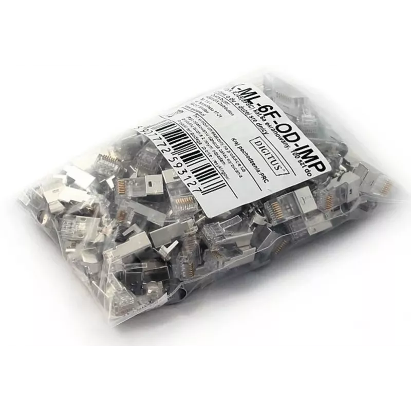 RJ45 kištukas pilkas Digitus X-ML-6F-OD-IMP vyriškas 100 vnt.
