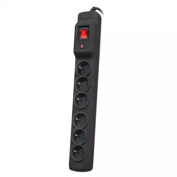 Armac Multi M6 | 6 lizdų, 5 m laidas, juodas