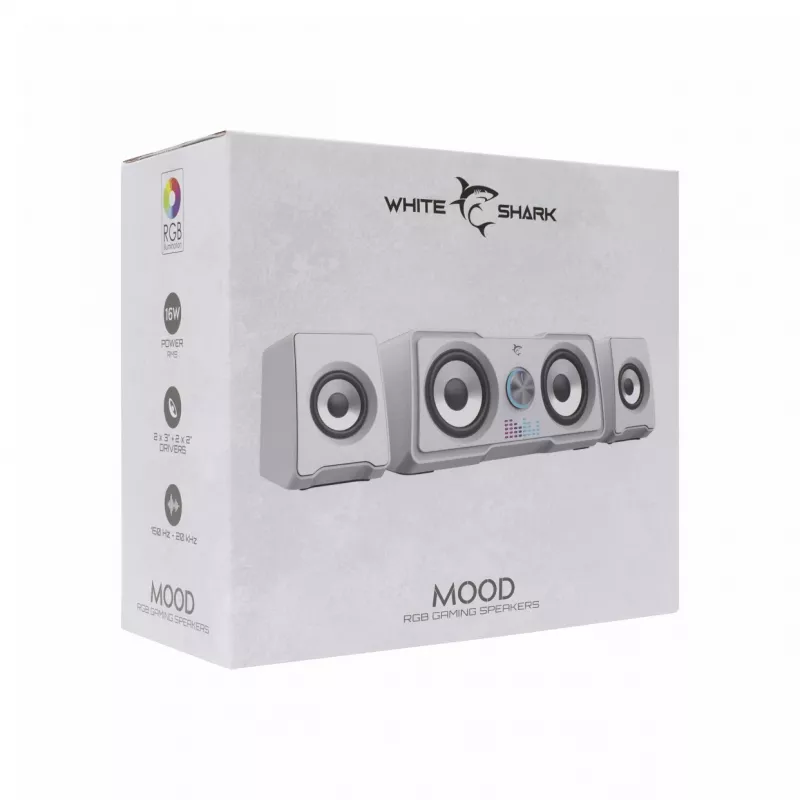 White Shark GSP-968 Mood RGB Gaming 2.2 garsiakalbių sistema balta