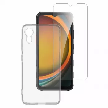 4smarts Samsung Galaxy XCover 7 skaidrus dėklas su 9H grūdinto stiklo apsauga 16,8 cm