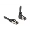 Tinklo kabelis DeLOCK RJ45 Cat.8.1 90° žemyn kampu / tiesus 2 m juodas