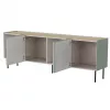 Komoda cama meble FELLINI 2000×400×700 mm, alyvuogė su aliejumi dengtu ąžuolo viršumi, MDF rėmas