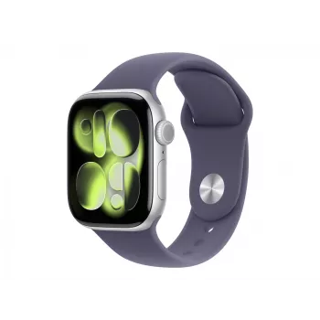 Apple Watch Series 11 GPS + Cellular 42mm erdvės pilkos spalvos aliuminio korpusas su juodu sportiniu dirželiu - S/M