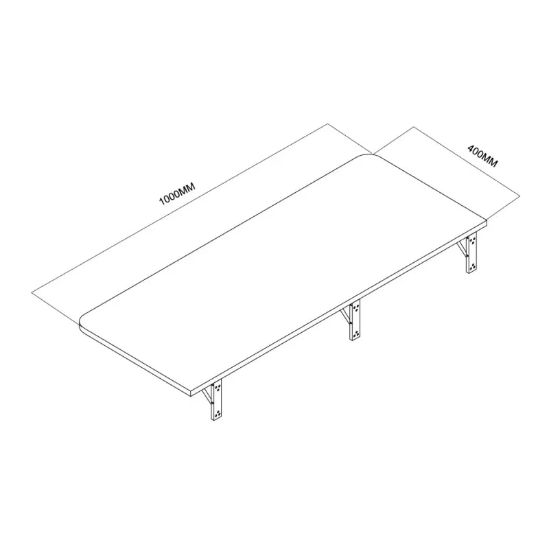 Sulankstoma sieninė lentyna MACLEAN MC-128 WD 100×40 cm medžio apdaila
