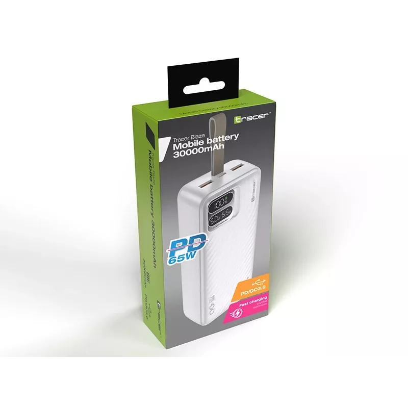 Tracer Blaze 30000 mAh 65 W, Baltas
