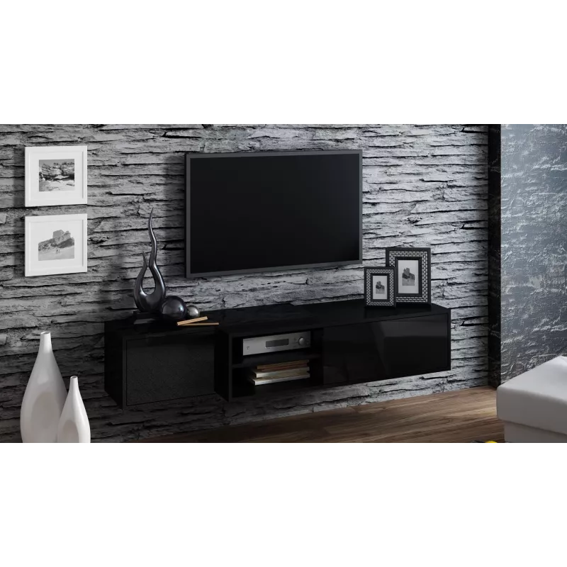 Cama TV spintelė SIGMA1 180 juodas/juodas blizgus