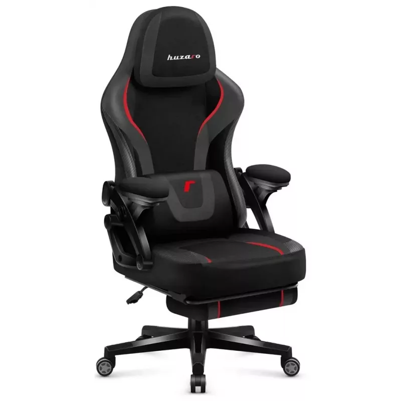 Žaidimų kėdė Huzaro Force 4.6 – audeklinė sėdynė, ergonomiška, reguliuojamas aukštis ir atlošas, juosmens atrama, 130 kg
