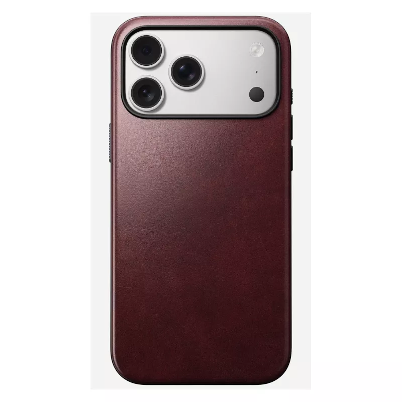Odininis dėklas Nomad Modern, skirtas iPhone 17 Pro Max (6,9 colio) – Burgundijos, oda+TPU+PC