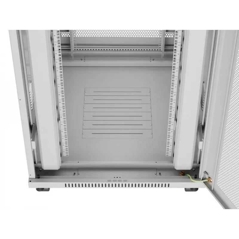 Stovimas 19 inch serverio spintos korpusas 27U 800x1000 mm pilkas perforuotomis durimis su LCD ekranu LANBERG (plokščioje pakuotėje)