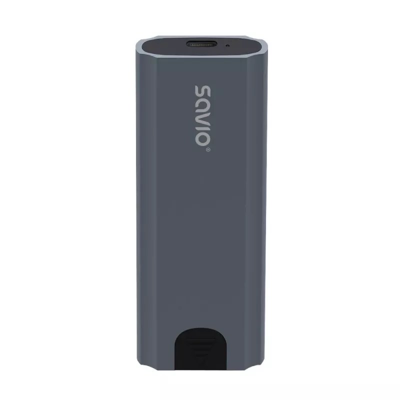 M.2 SSD korpusas SAVIO AK-67 Pilka, USB 10 Gbit/s, vieno M.2 disko palaikymas