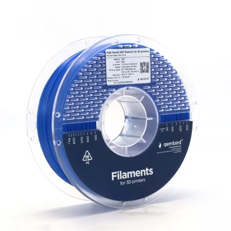 GEMBIRD ABS 1.75 mm 1 kg filament — Mėlyna