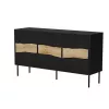 Komoda Cama Meble INSERTO 3D 143,5×40×80 cm juoda su LED, medžio drožlių plokštė, 16 mm rėmas