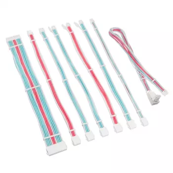 Prailginimo / adapterio rinkinys Kolink Core Pro 12V-2x6 Type 2 pintas prailginimas — Brilliant White/Neon Blue/Pure