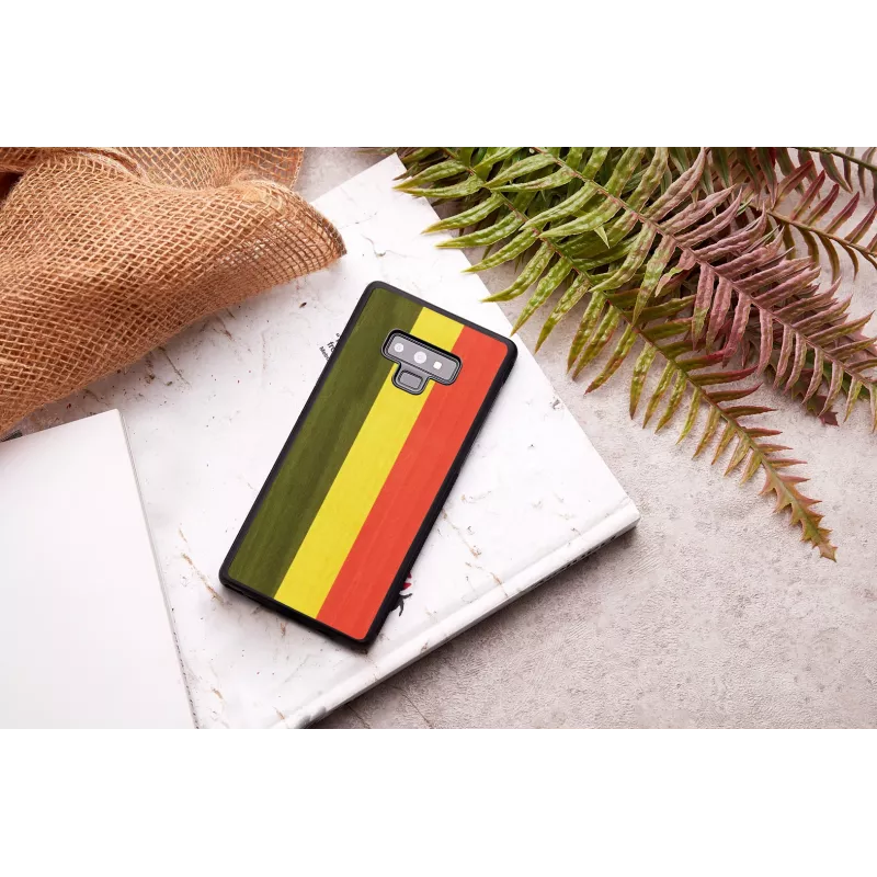 Apsauginis dėklas Samsung Galaxy Note 9 medinis ir polikarbonatinis Reggae Black