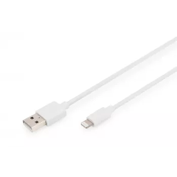 DIGITUS - Lightning laidas - Lightning (kištukas) į USB-A (kištukas) - 1,0 m - Dviguba izoliacija - Baltas - Lietas - Apple iPad/iPhone/iPod (Lightning) (DB-600106-010-W)