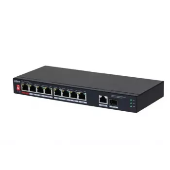 Dahua Technology PFS3110-8ET1GT1GF-96 nevaldomas PoE komutatorius, 8x GE PoE + 1x GE + 1x SFP, 96 W