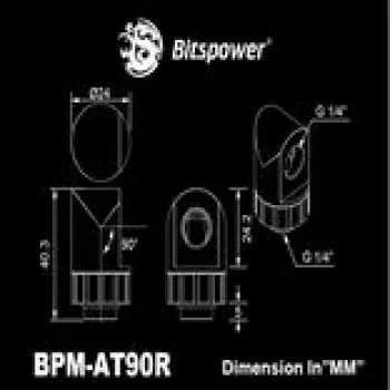BitsPower Artemis 90° rotacinė jungtis – arktinė balta (BPM-AT90R-WH)