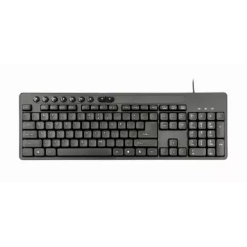 Pilno dydžio laidas klaviatūra Gembird KBS-UM-04 USB QWERTY JAV anglų su pele, juoda, 1.5 m laidas