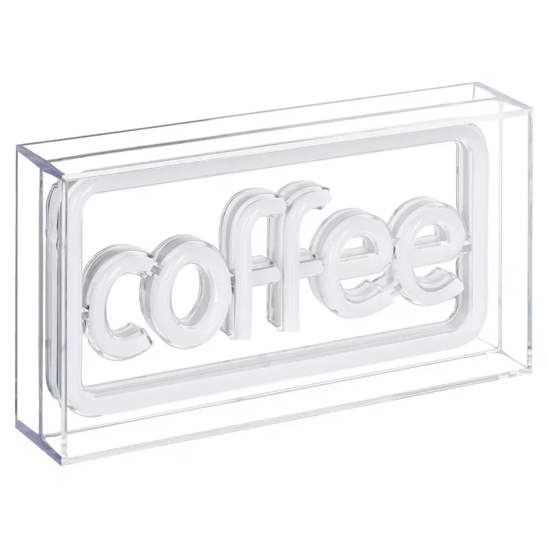 Neon LED ženklas ActiveJet AJE-NEON COFFEE, daugiaspalvis, USB 5V, montuojamas ant paviršiaus, AS plastikinis rėmas