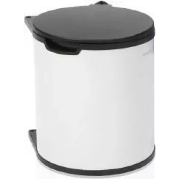 Brabantia 428081 įmontuojama šiukšliadėžė 15L apvali juoda balta
