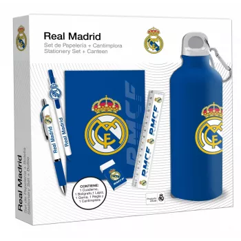 Real Madrid RM00029 komplektas: 650 ml gertuvė, užrašinė ir tušinukas