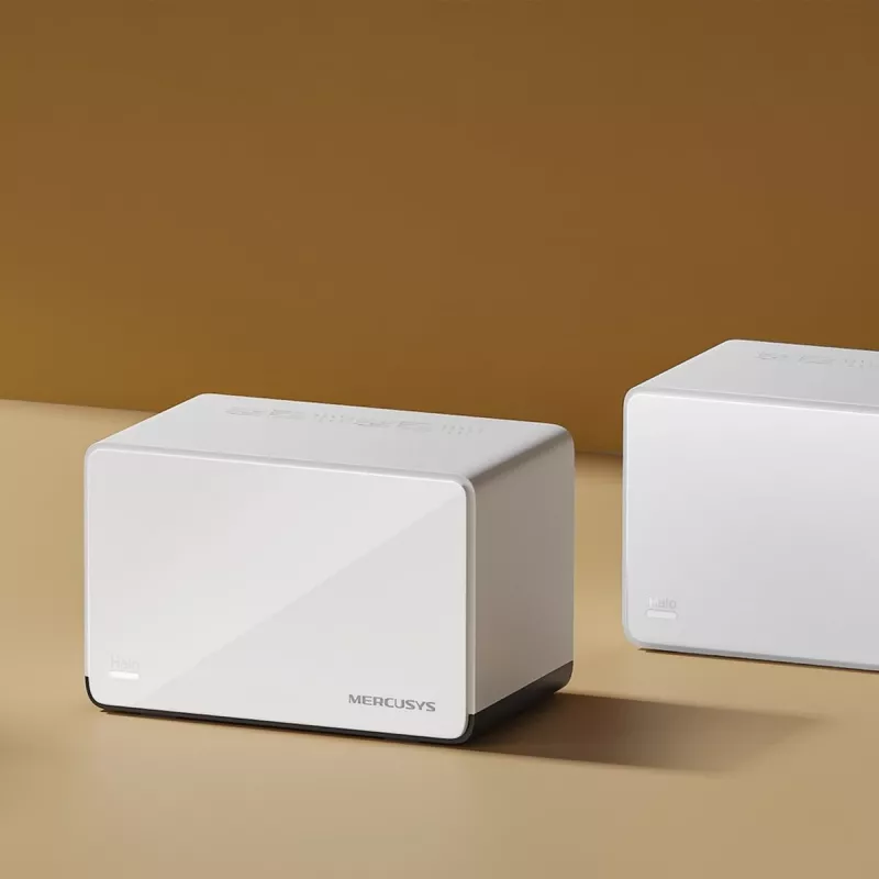 MERCUSYS Halo H85X maršrutizatorius (3 vnt.) – dviejų juostų „Wi‑Fi 6“ (802.11ax), 2,4/5 GHz, iki 2402 Mbps, 3 LAN prievadai, baltas