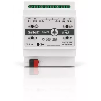 Satel KNX-DIM21 KNX reguliatorius šviesos pritemdymui, montuojamas ant DIN bėgio