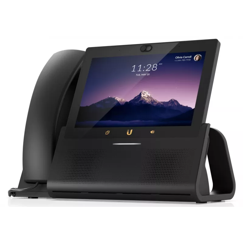 Ubiquiti UniFi Talk Phone Touch Max UTP-TouchMax – VoIP telefonas ant stalo, 7" jutiklinis ekranas, 5 MP vaizdo kamera, 2 Gigabit LAN prievadai, PoE+ maitinimas, juoda spalva