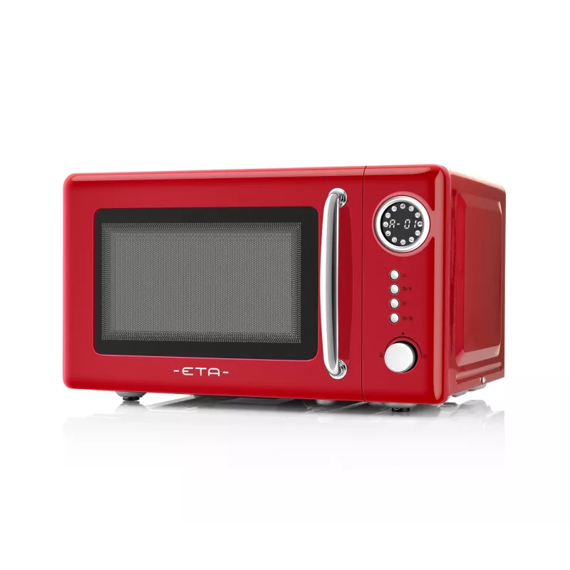 Mikrobangų krosnelė ETA Storio Red Solo – 20 L, 700 W, 5 galingumo lygių, 245 mm padėklas