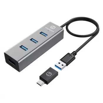 USB 3.2 Gen 1 šakotuvas GRAUGEAR G-HUB4-AC, 4× USB-A, 5 Gbit/s, aliuminis