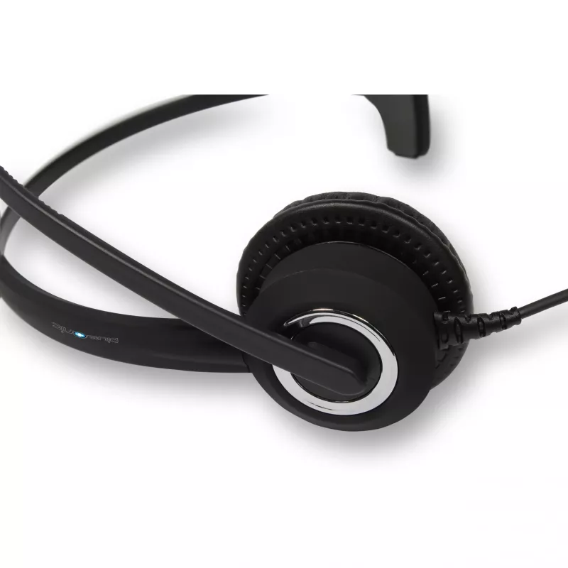 Mono USB ausinės Plusonic 10.1P – vienos ausies ausinės su USB jungtimi, skirtos Teams ir Skype