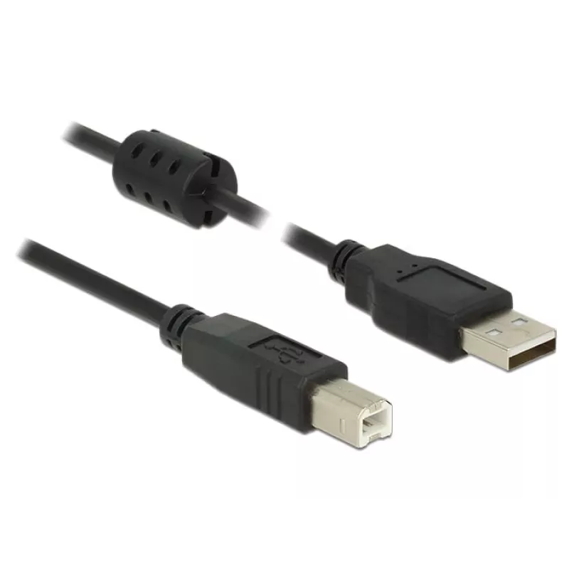 USB kabelis DeLOCK 0,5 m USB 2.0-A USB 2.0-B juodas