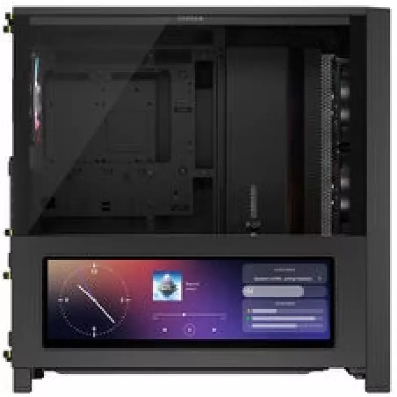 Corsair FRAME 4000D LCD RS PC korpusas, Midi-Tower, ATX, ARGB, grūdintas stiklas - juodas