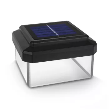 GB128 LED saulės energijos lempa tvoros stulpui, Juoda - Green Blue
