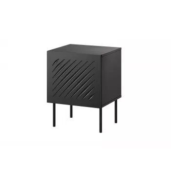 Nakties staliukas Cama Meble SIENA 2 vnt., 44,5×40×59 cm, juodas matinis, MDF ir medžio drožlių plokštė
