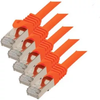 Tinklo kabelis S/CONN Cat. 7 S/FTP 0,5 m Oranžinis
