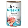 Šlapias šunų ėdalas Brit Paté & Meat with Salmon 400 g – pilnavertis konservuotas maistas suaugusiems šunims