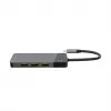 USB Type-C stotelė Green Cell HUBGC01 — 7 prievadai: 3×USB-A 3.2 Gen 1, 1×USB-C 3.2 Gen 1, HDMI, microSD+SD kortelių skaitytuvas — sidabrinė