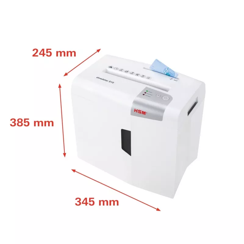 HSM Shredstar S10 dokumentų smulkintuvas, 6 mm + atskiras CD pjovimo mechanizmas