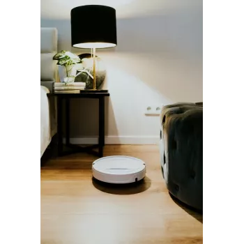 Robotinis dulkių siurblys BLAUPUNKT RVC201, apvalus, baltas, be maišelio, 0,5 L talpa, 55 min veikimo laikas