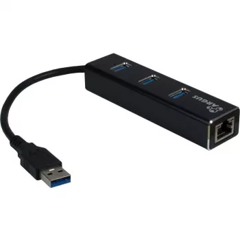 Inter-Tech Argus IT-310 USB 3.0 ir Gigabit Ethernet stalinis hubas