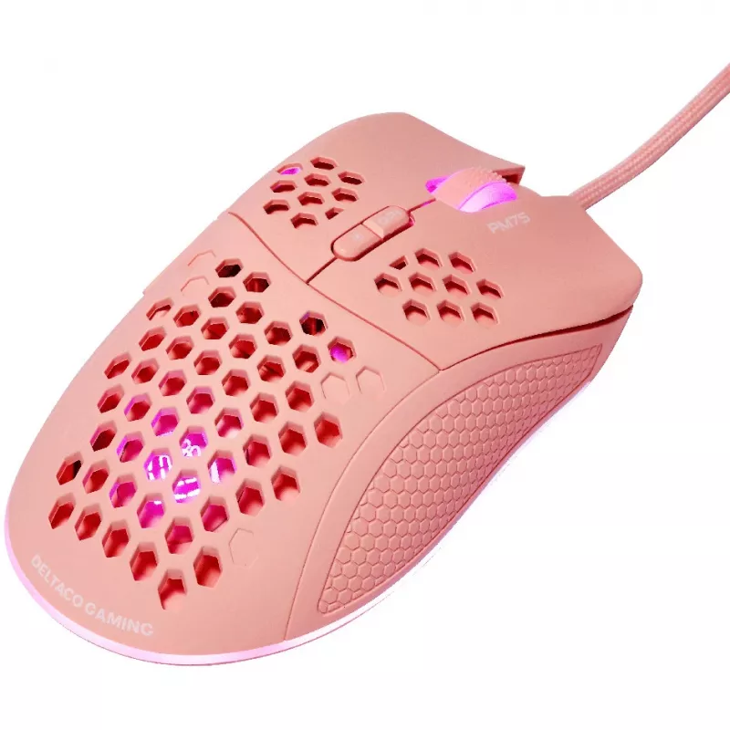 Deltaco GAM-108-P Lengvas žaidimų pelė su RGB apšvietimu