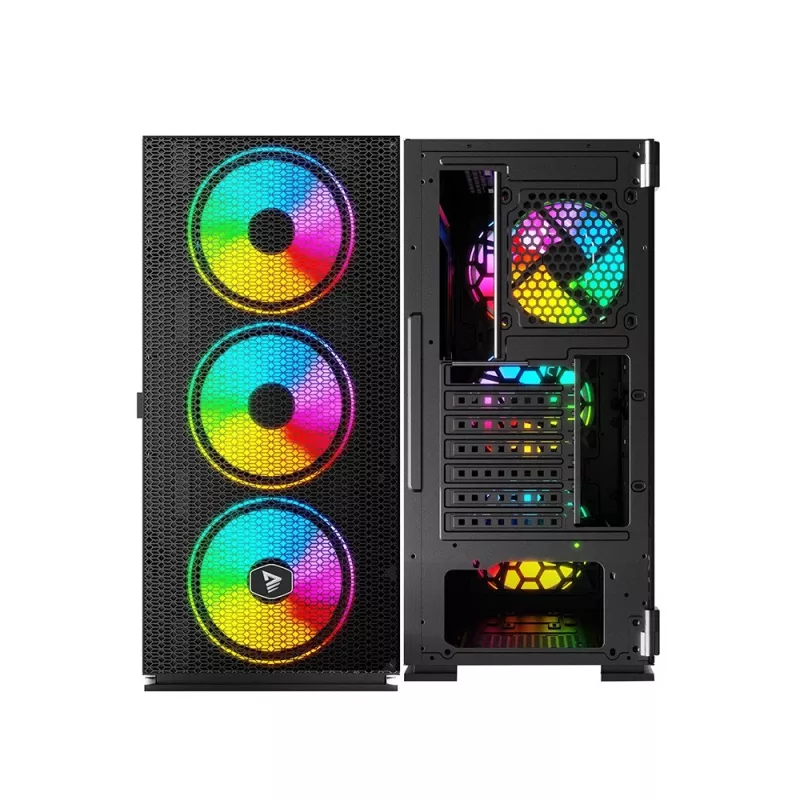 SAVIO Raptor X1 ARGB Glass/Mesh Black kompiuterio korpusas