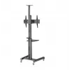 Grindinis TV stovas Gembird TVS-70T-02, 37–70 colių, 70 kg, VESA 200x200–600x400, pakreipimas ±5°/−12°, aukščio reguliavimas, ratukai, kabelių valdymas