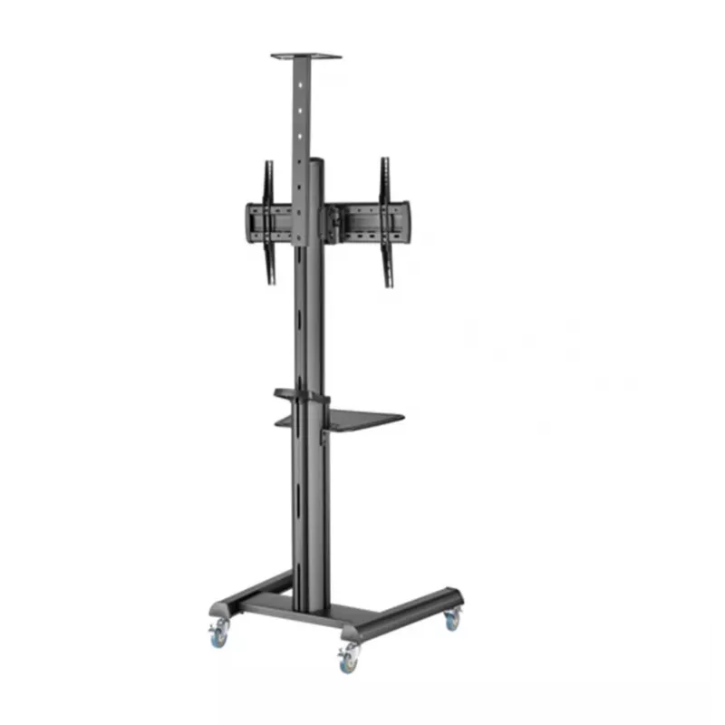 Grindinis TV stovas Gembird TVS-70T-02, 37–70 colių, 70 kg, VESA 200x200–600x400, pakreipimas ±5°/−12°, aukščio reguliavimas, ratukai, kabelių valdymas