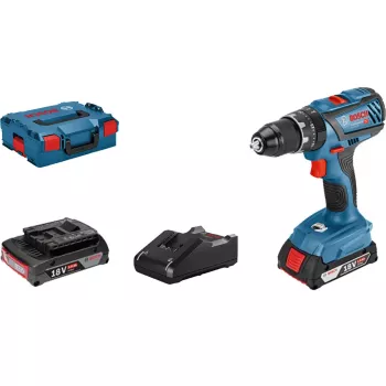 Akumuliatorinis smūginis gręžtuvas-suktuvas GSB 18V-28 Professional, 18V (mėlyna/juoda, 2x Li-Ion akumuliatorius 2,0 Ah, L-BOXX)