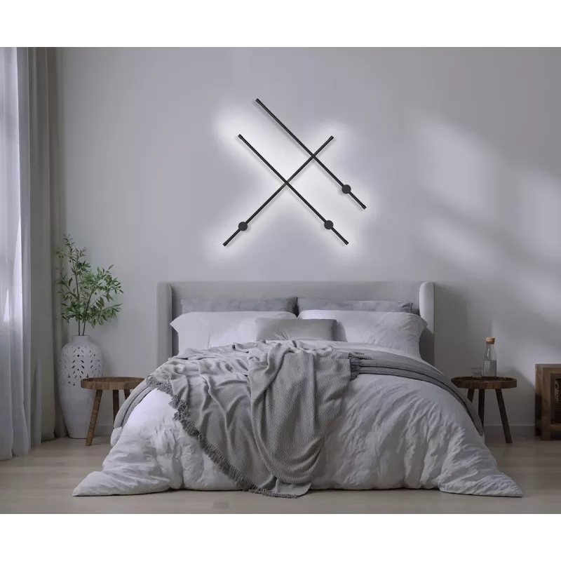 LED sieninis šviestuvas Activejet AJE-HILTON Black NW