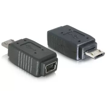 Adapteris USB micro-B (vyriškas) į mini USB 5 kontaktų (moteriškas) DeLOCK 65063