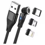 USB laidas RealPower MagneticCharge3 0,2 m USB A juodas greitas įkrovimas