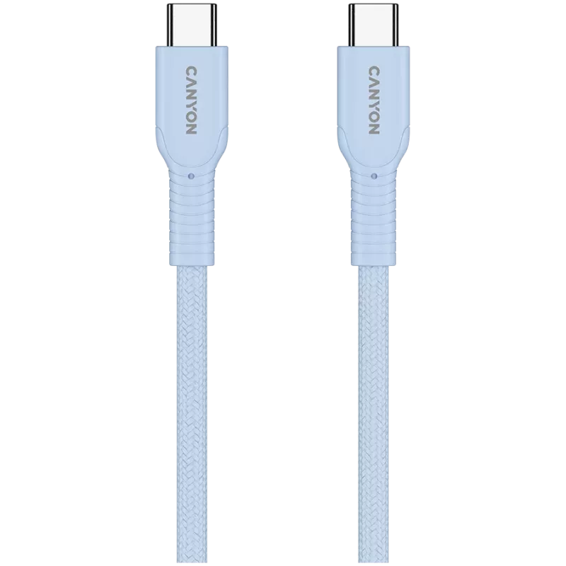 CANYON OnWire 60CL USB-C į USB-C 60W pintas 1m šviesiai mėlynas